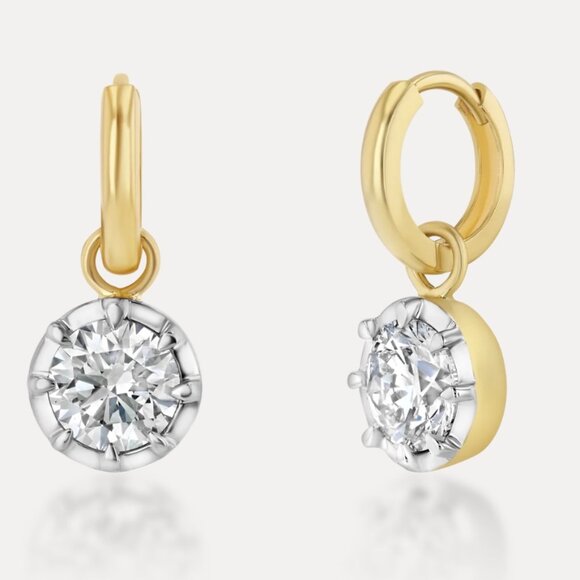 REAL FINE STUDIO Georgian Drop Earrings - 0.50ct per ear - Picture 1 of 7